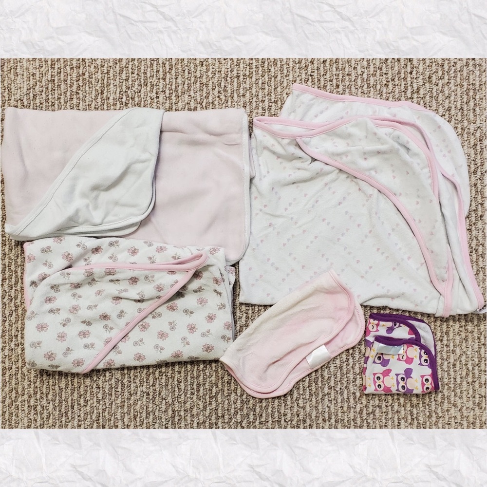 Lot of Baby Towels and Wash Cloths